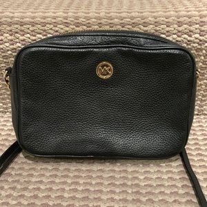 Michael Kors black leather crossbody bag